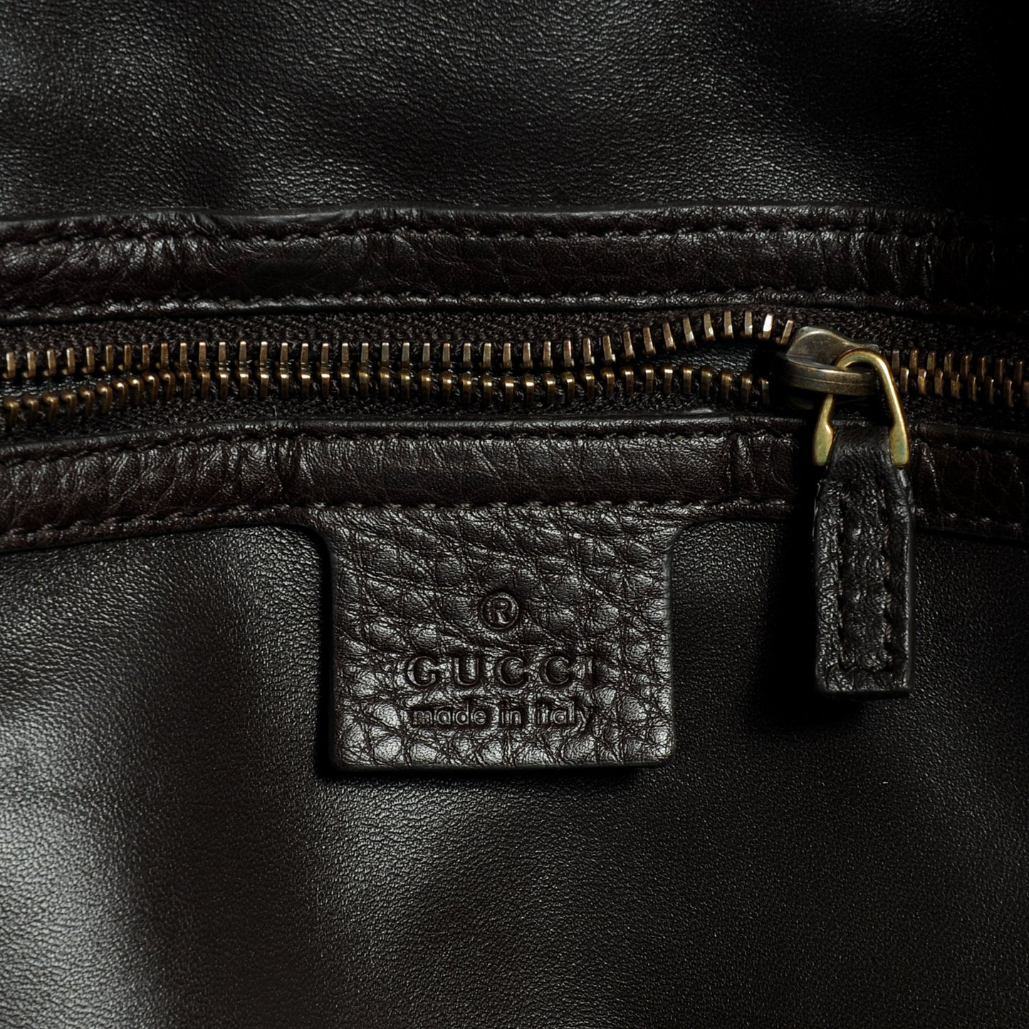 Deerskin Large Hip Bamboo Shoulder Bag Dark Cocoa