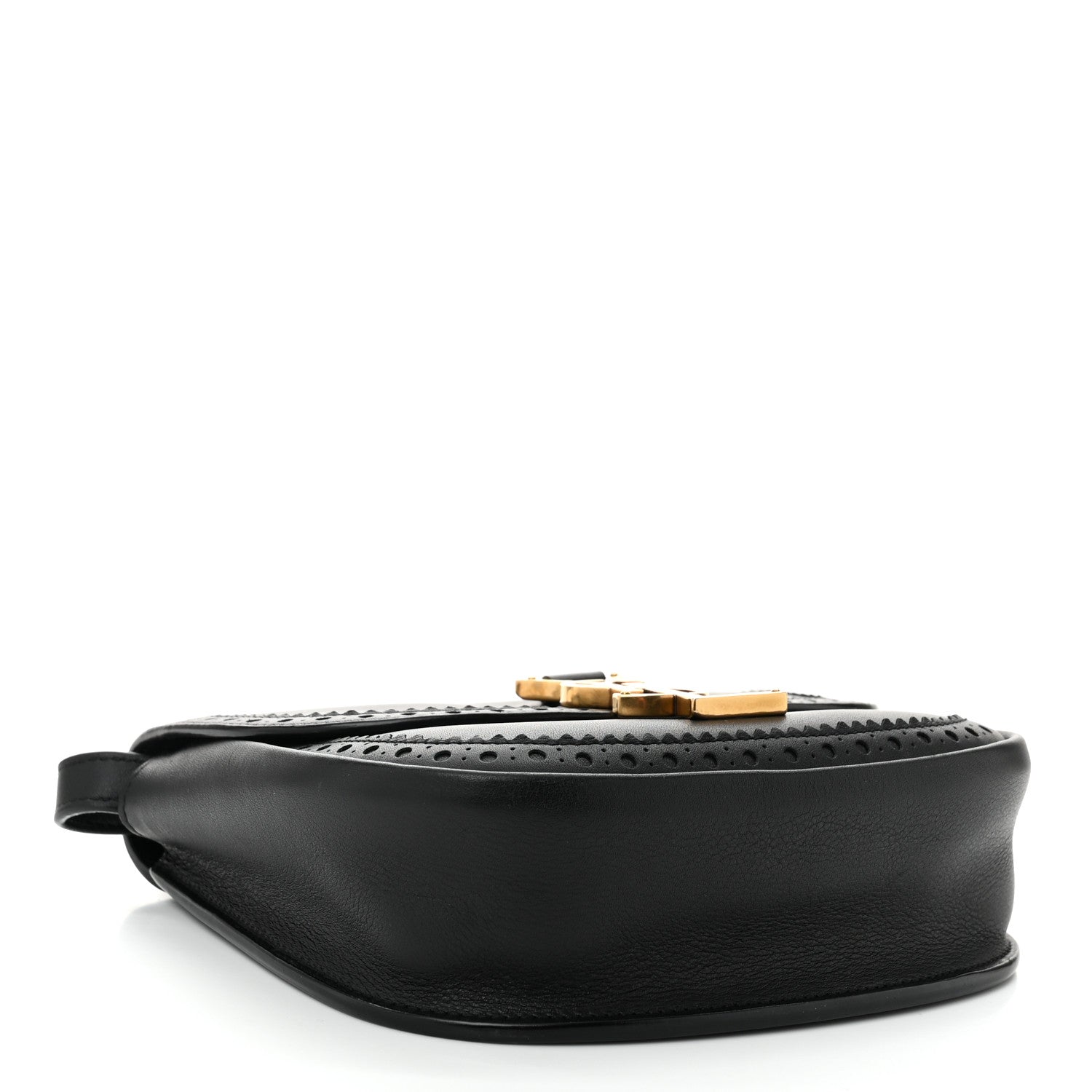 Saint Laurent Smooth Calfskin Perforated Classic Monogram Small Kaia Satchel Black 4 of 10