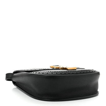 Saint Laurent Smooth Calfskin Perforated Classic Monogram Small Kaia Satchel Black 4 of 10