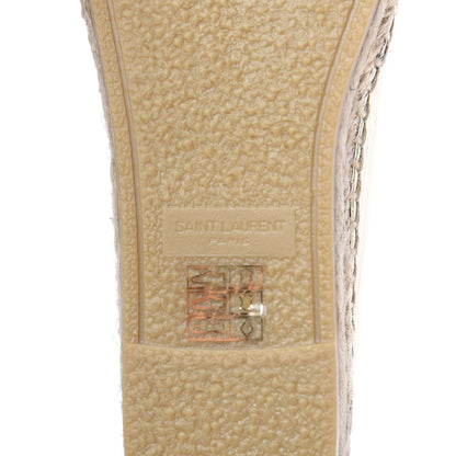Saint Laurent Metallic Lambskin Monogram Espadrilles 35 Platino 7 of 9