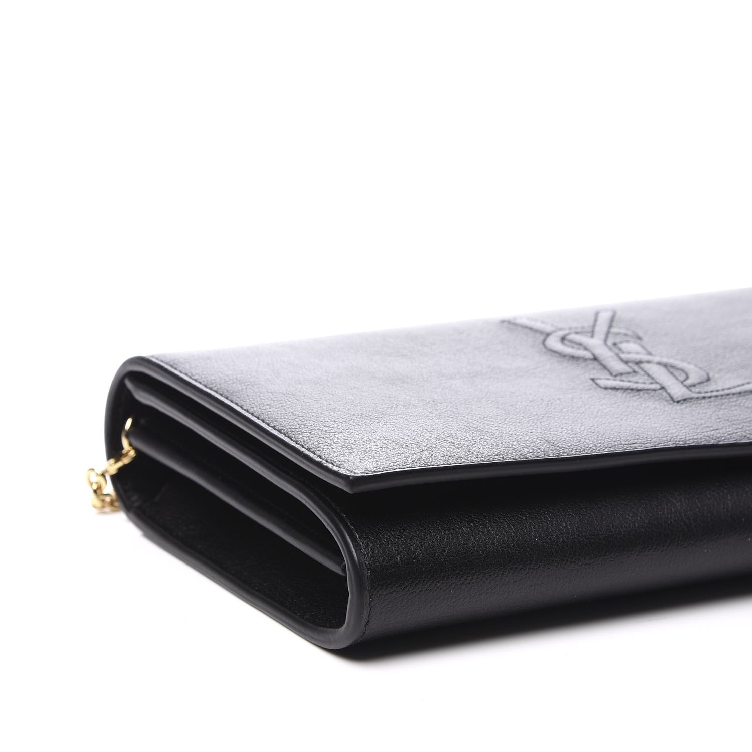 Saint Laurent Calfskin Monogram Belle de Jour Chain Clutch Black 6 of 10