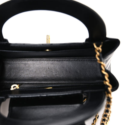 Chanel Shiny Aged Calfskin Quilted Nano Kelly Shopper Black 5 of 10