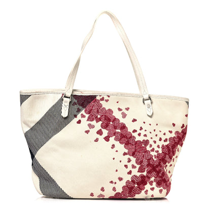 Burberry Canvas Confetti Heart Medium Cantley Tote White 1 of 20