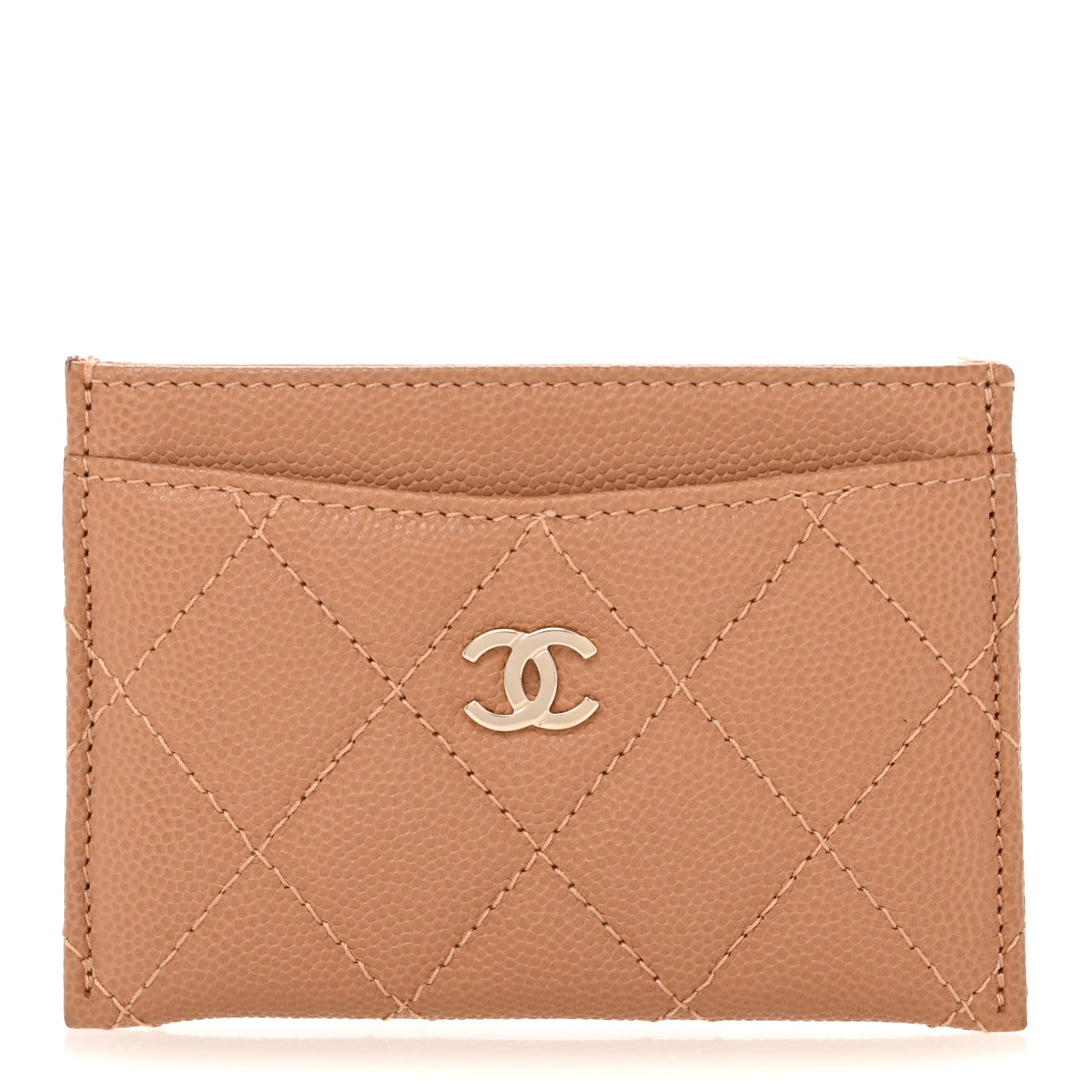 Chanel Caviar Quilted Card Holder Dark Beige 1 of 11