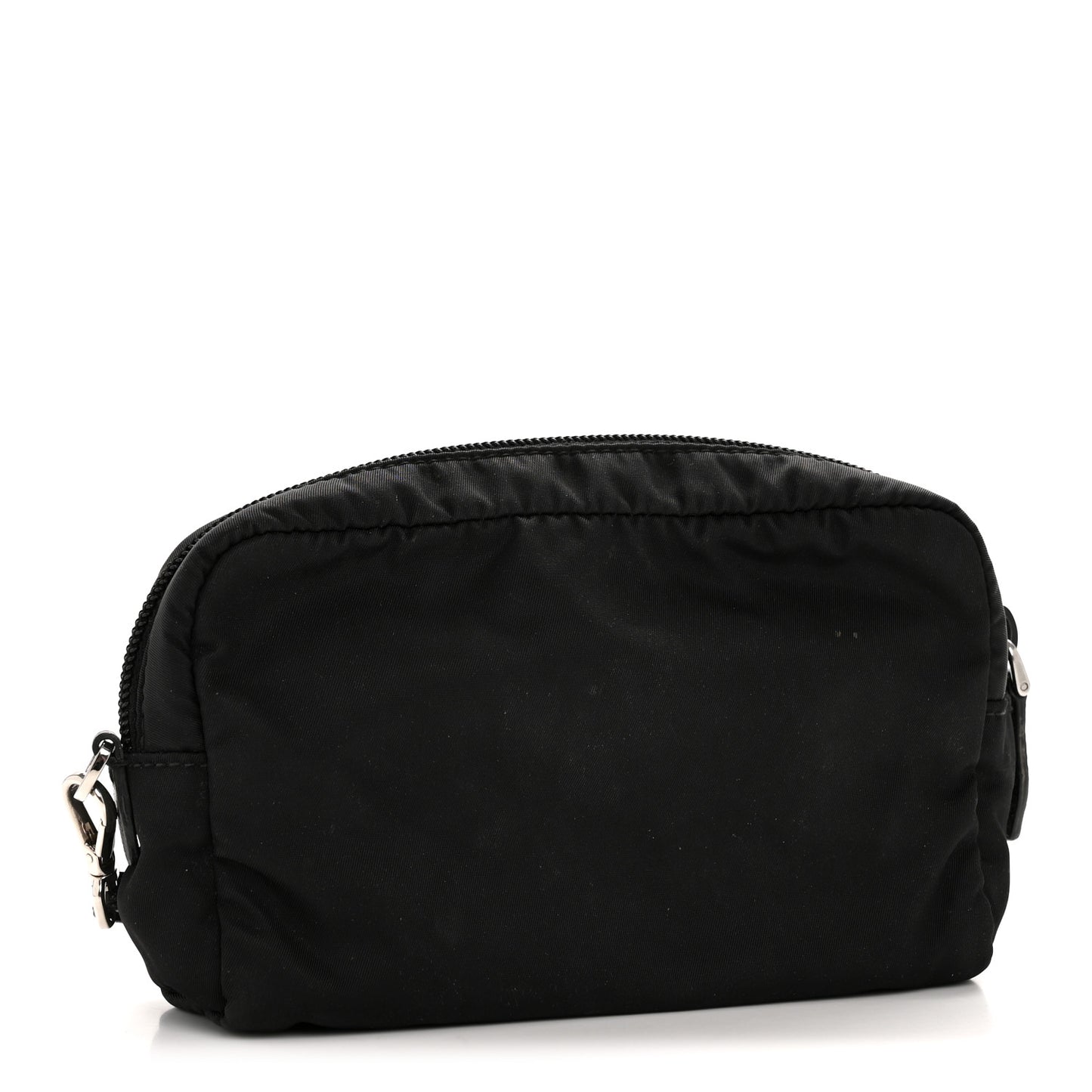 Tessuto Nylon Vela Saffiano Necessaire Wristlet Pouch Black