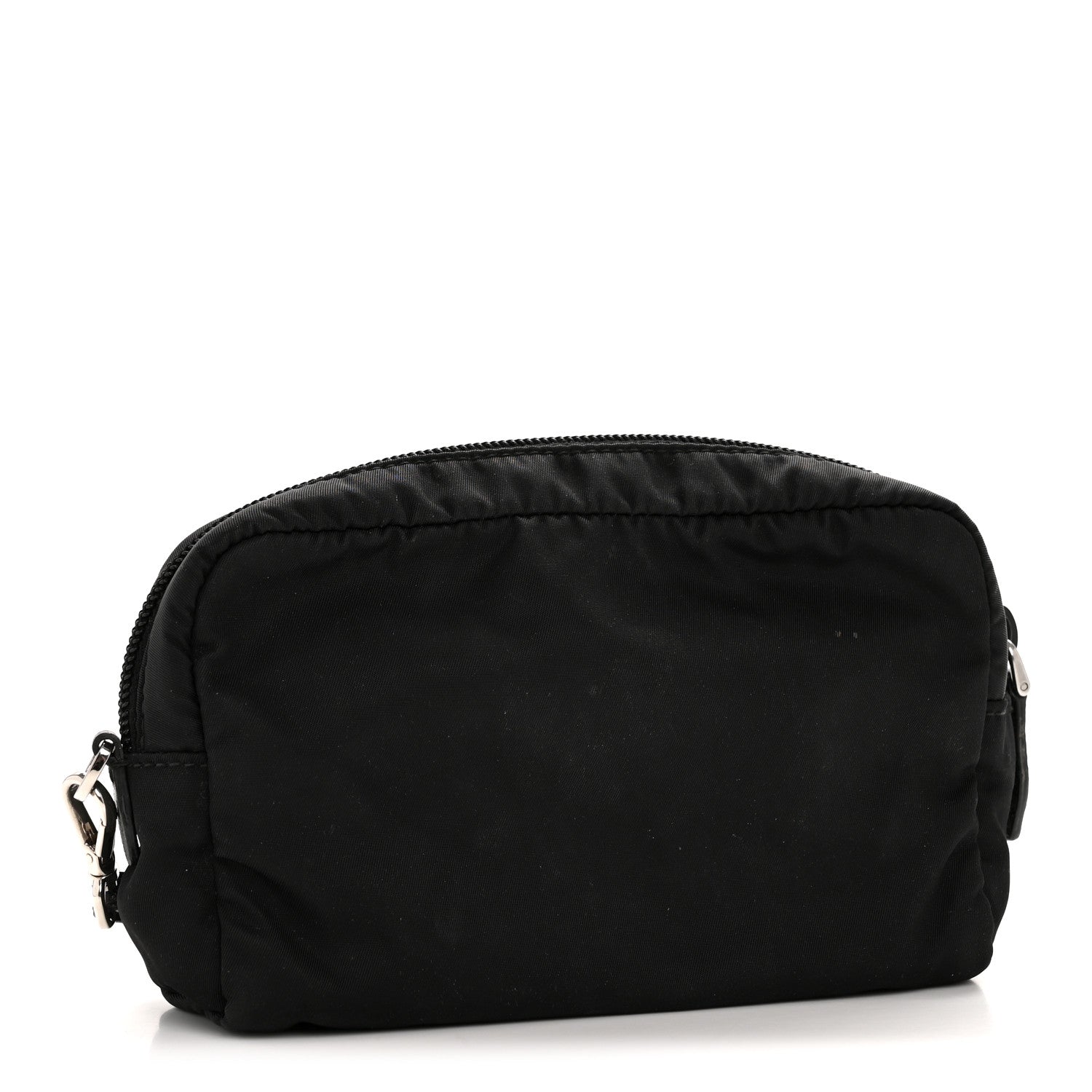 Prada Tessuto Nylon Vela Saffiano Necessaire Wristlet Pouch Black 3 of 10
