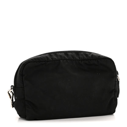 Prada Tessuto Nylon Vela Saffiano Necessaire Wristlet Pouch Black 3 of 10