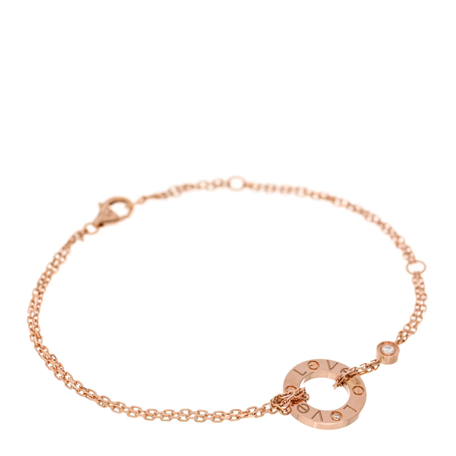 Cartier 18K Pink Gold Diamond LOVE Bracelet 1 of 4