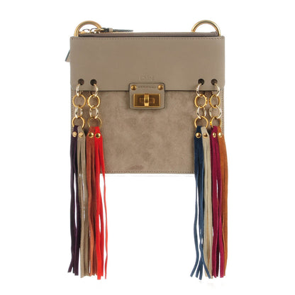 Chloe Calfskin Suede Small Jane Fringe Bag Motty Grey 1 of 7