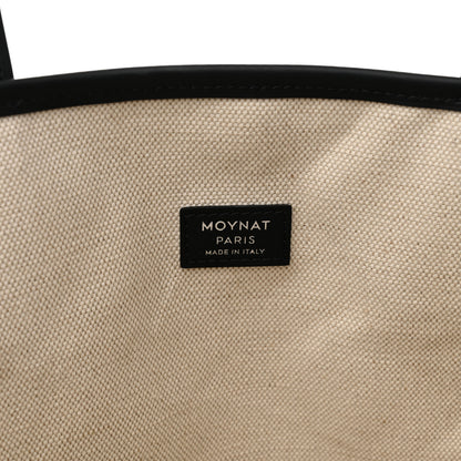Moynat Grained Calfskin Canvas 1920 Oh! Tote Ruban MM Carbon Silver 6 of 11
