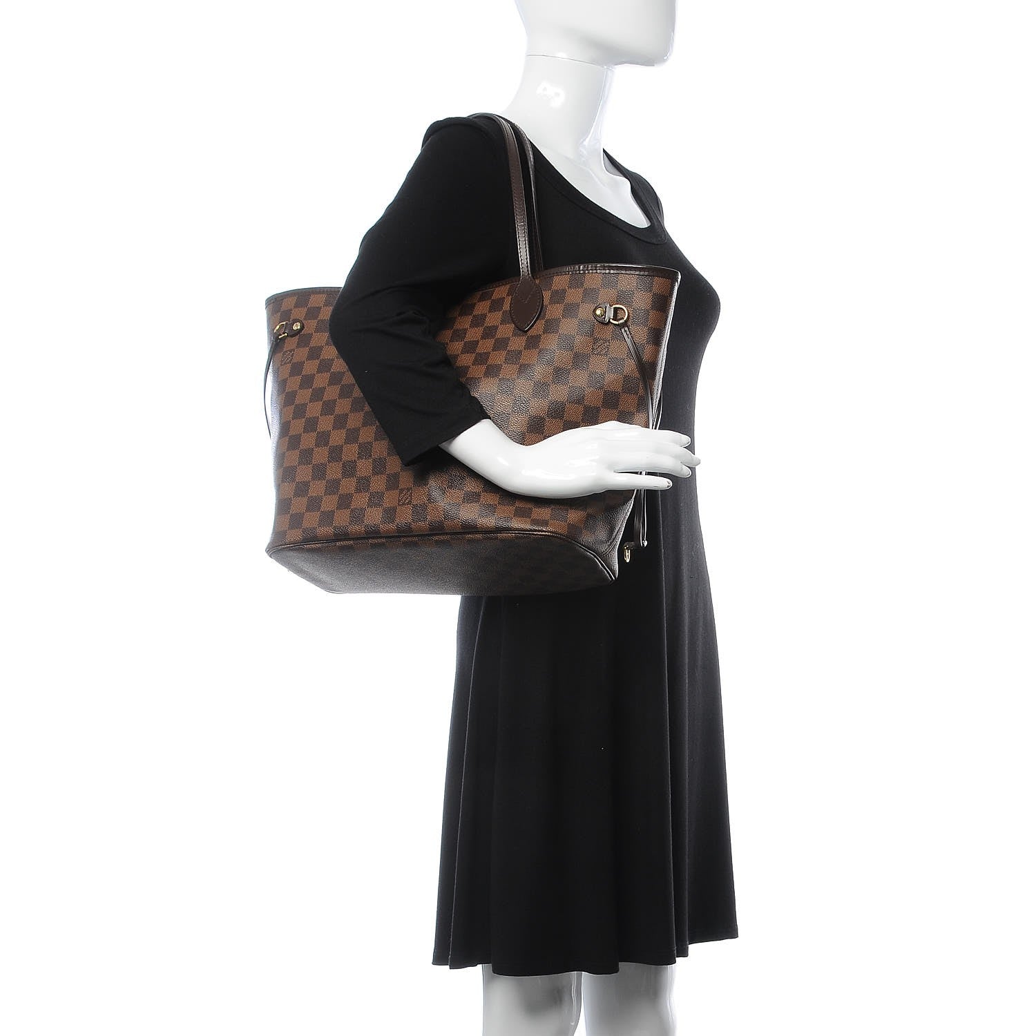Louis Vuitton Damier Ebene Neo Neverfull MM Rose Ballerine 2 of 8