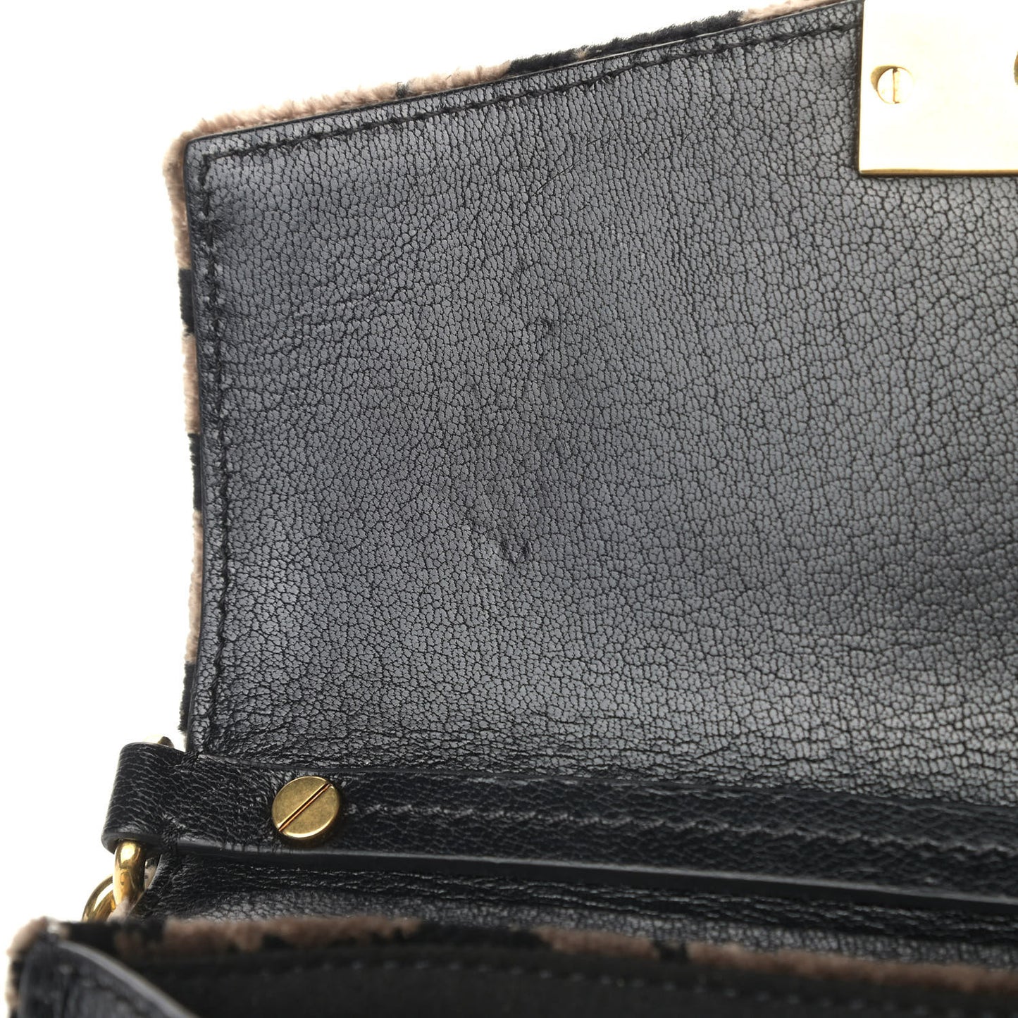 Velvet Leopard Print Small GV3 Shoulder Bag Black