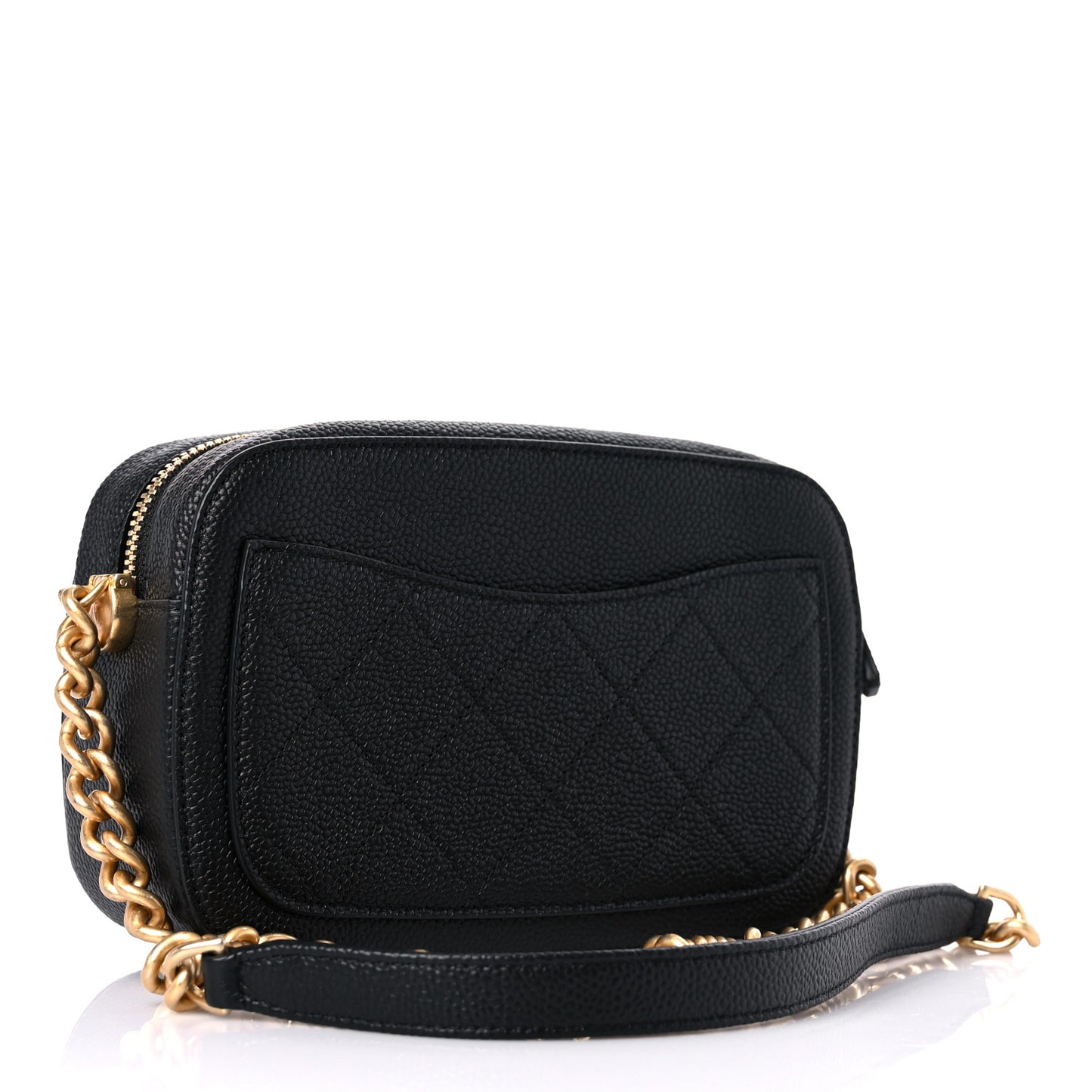 Caviar Quilted CC Camera Case Black