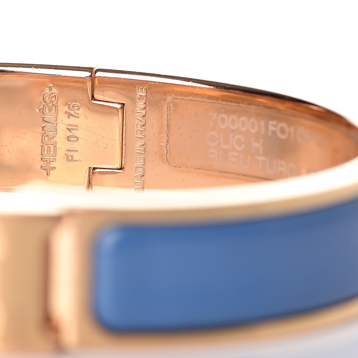 Hermes Narrow Enamel Clic Clac H Bracelet PM Bleu Turquin 5 of 8