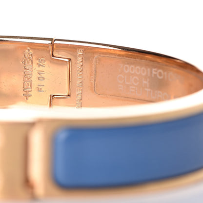 Hermes Narrow Enamel Clic Clac H Bracelet PM Bleu Turquin 5 of 8