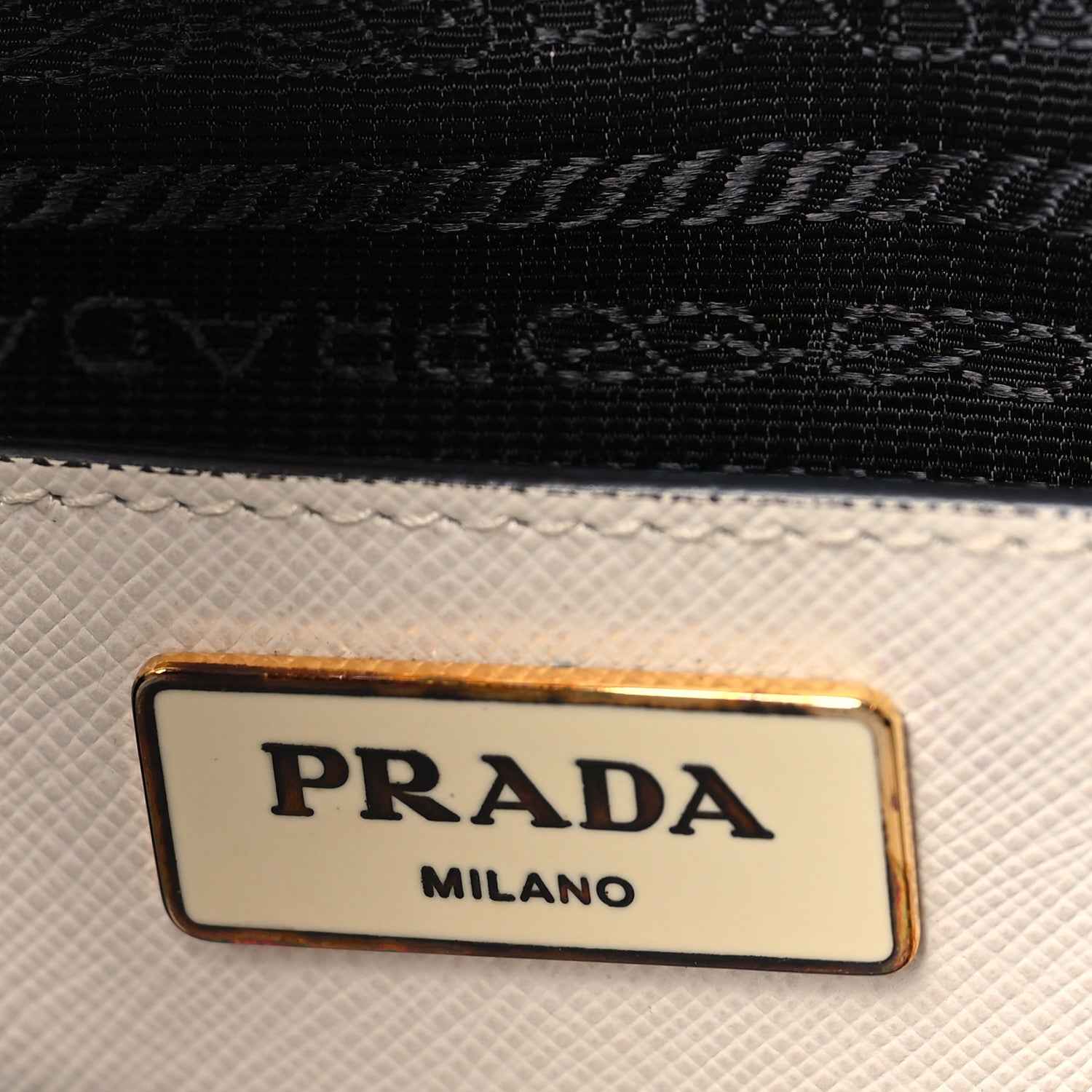 Prada Saffiano Lux Colorblock Medium Galleria Double Zip Tote Black Talco 6 of 12