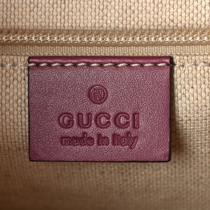 Gucci GG Supreme Monogram Selleria Calfskin Medium Satchel Messenger Bag Beige Ebony New Rosette 6 of 8