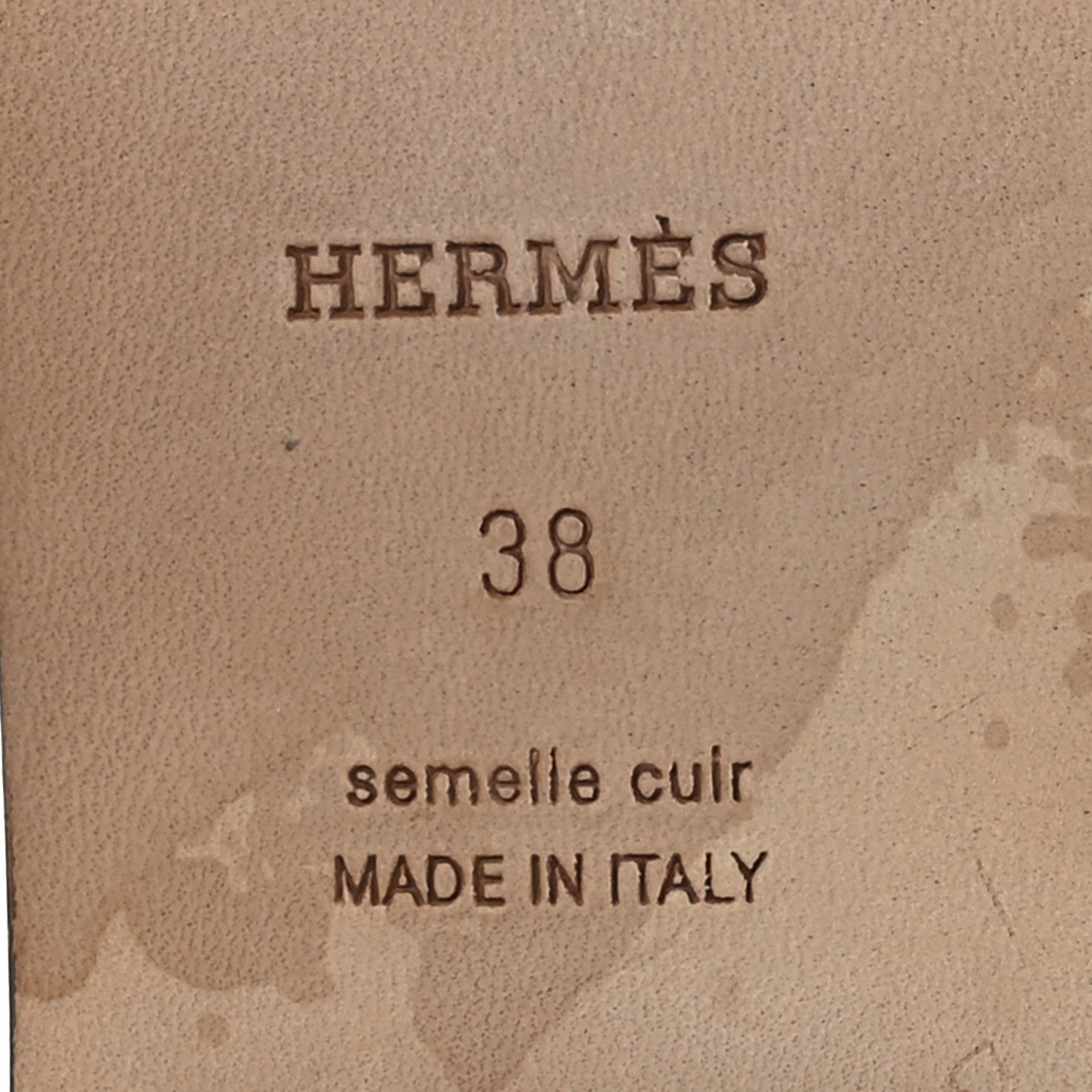 Hermes Box Calfskin Oran Sandals 38 White 8 of 11