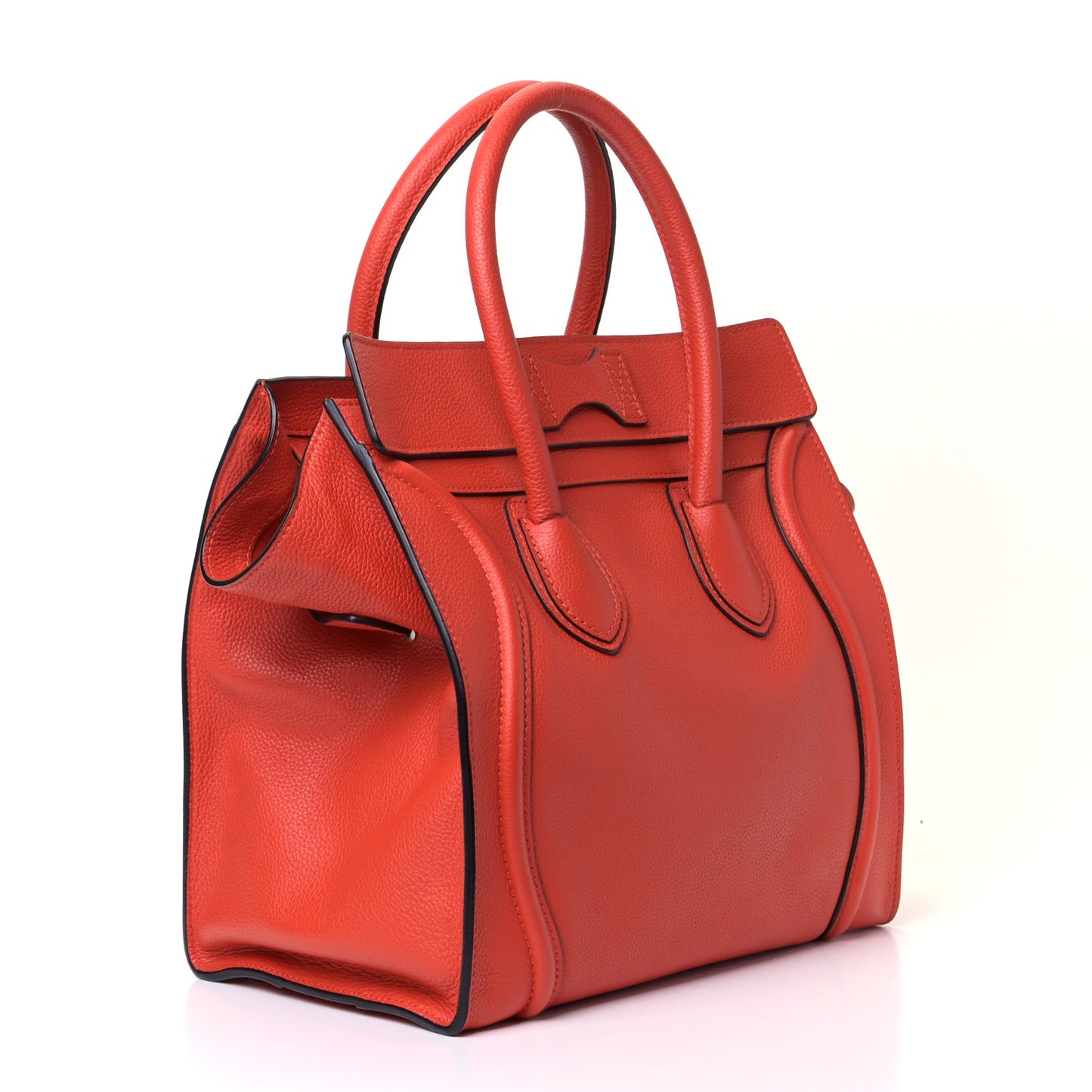 Drummed Calfskin Mini Luggage Vermillion