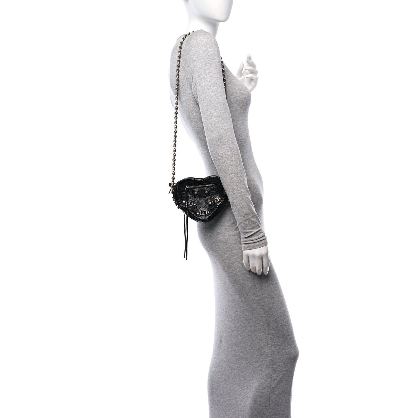 Agneau Arena Mini Le Cagole Heart Bag Black