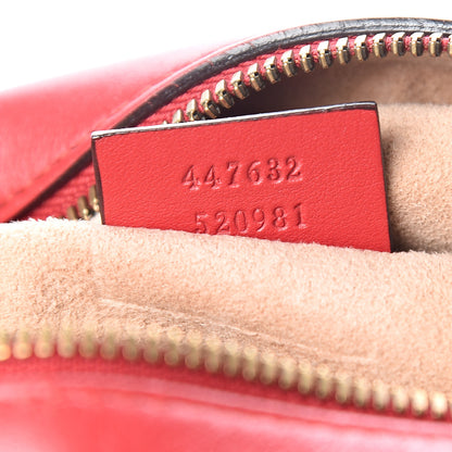 Gucci Calfskin Matelasse Small GG Marmont Chain Shoulder Bag Hibiscus Red 6 of 9
