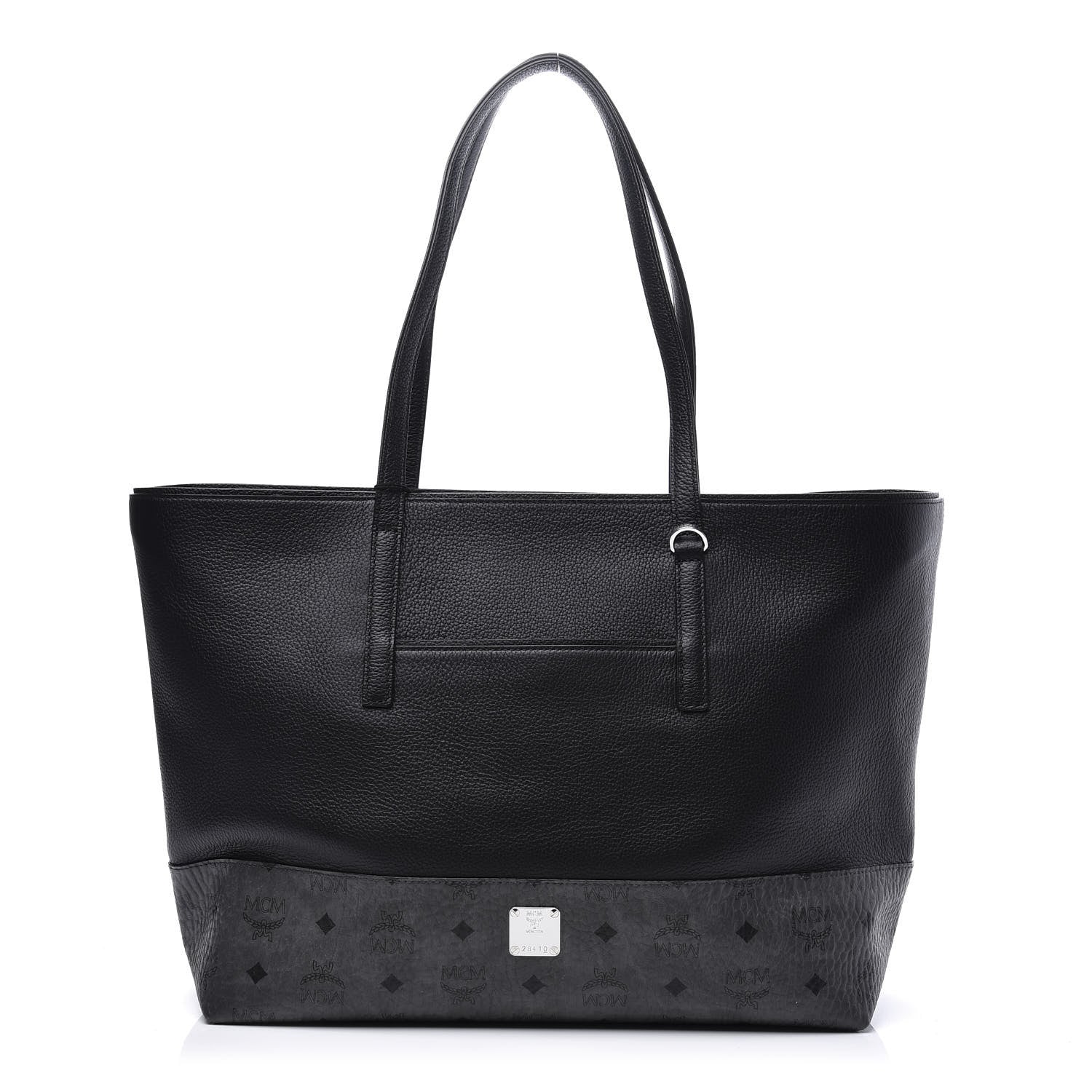 MCM Calfskin Visetos Anya Shopper Tote Black 1 of 10