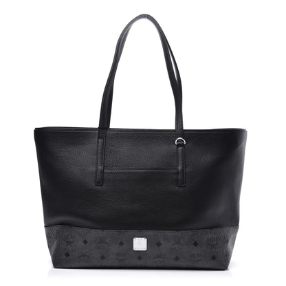 MCM Calfskin Visetos Anya Shopper Tote Black 1 of 10