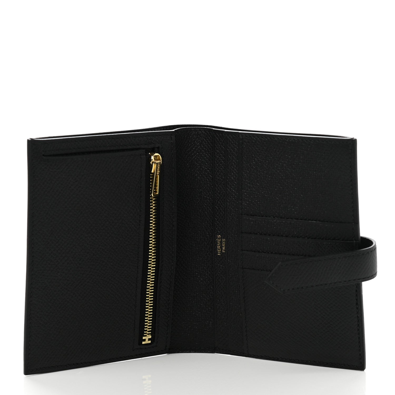 Hermes Epsom Bearn Compact Wallet Black 5 of 9