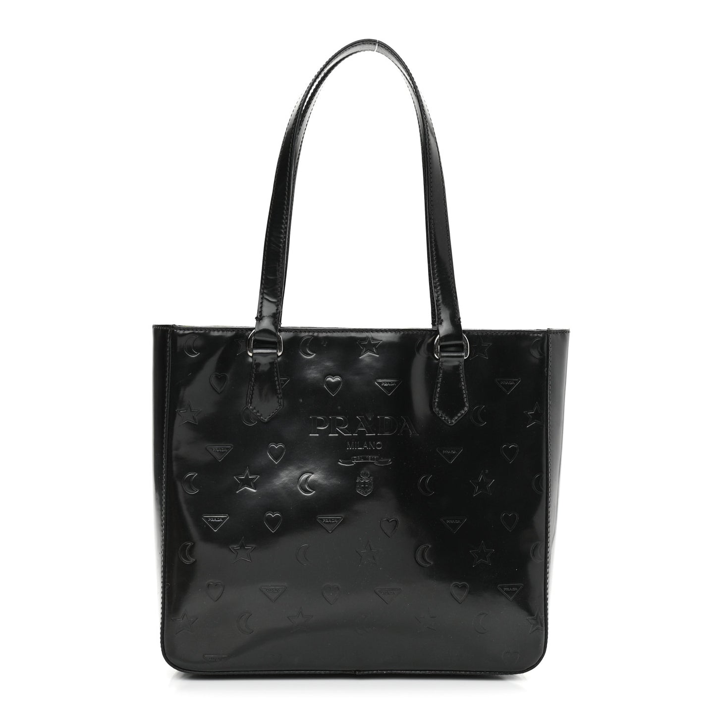 Spazzolato Logo Embossed Tote Black