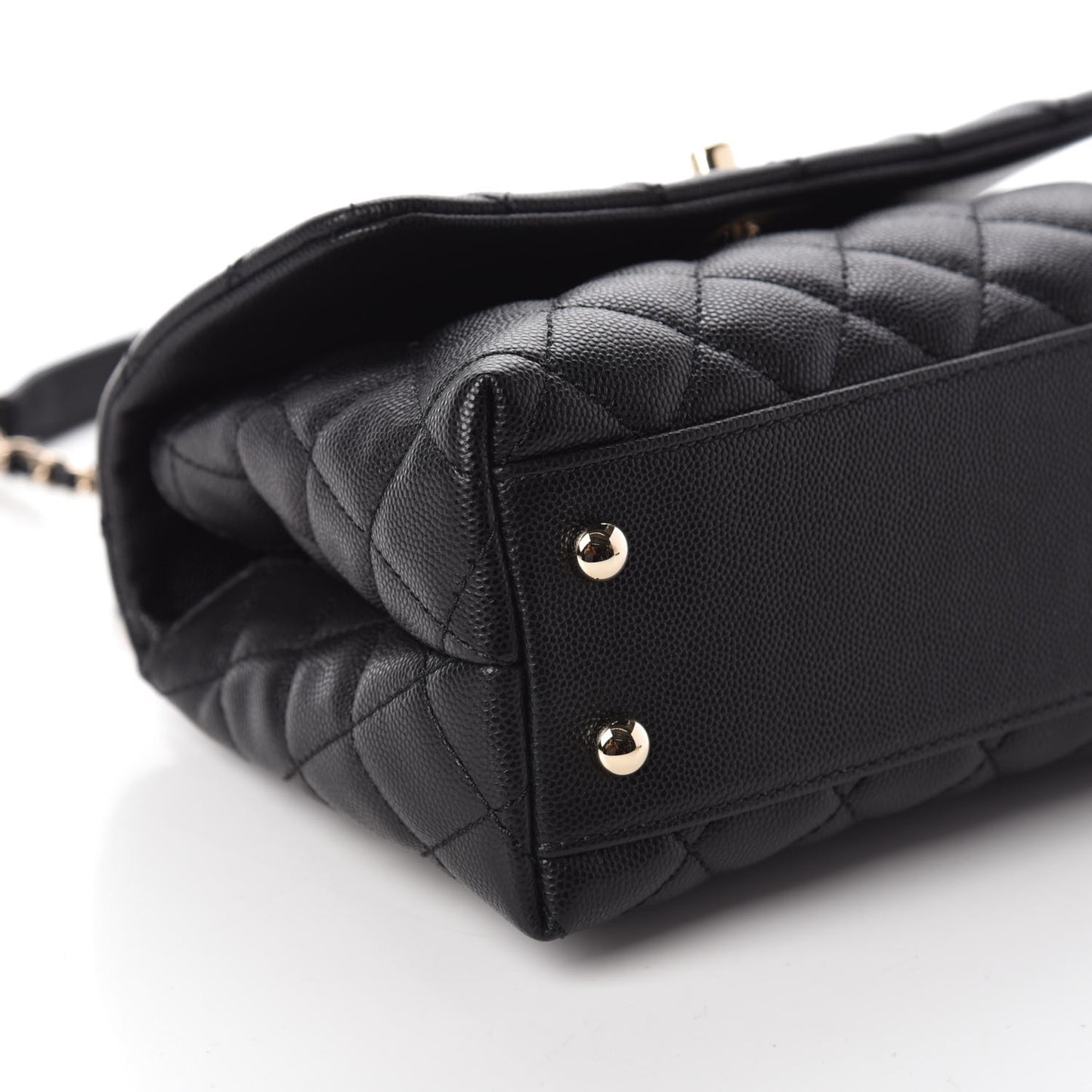 Caviar Quilted Mini Coco Handle Flap Black