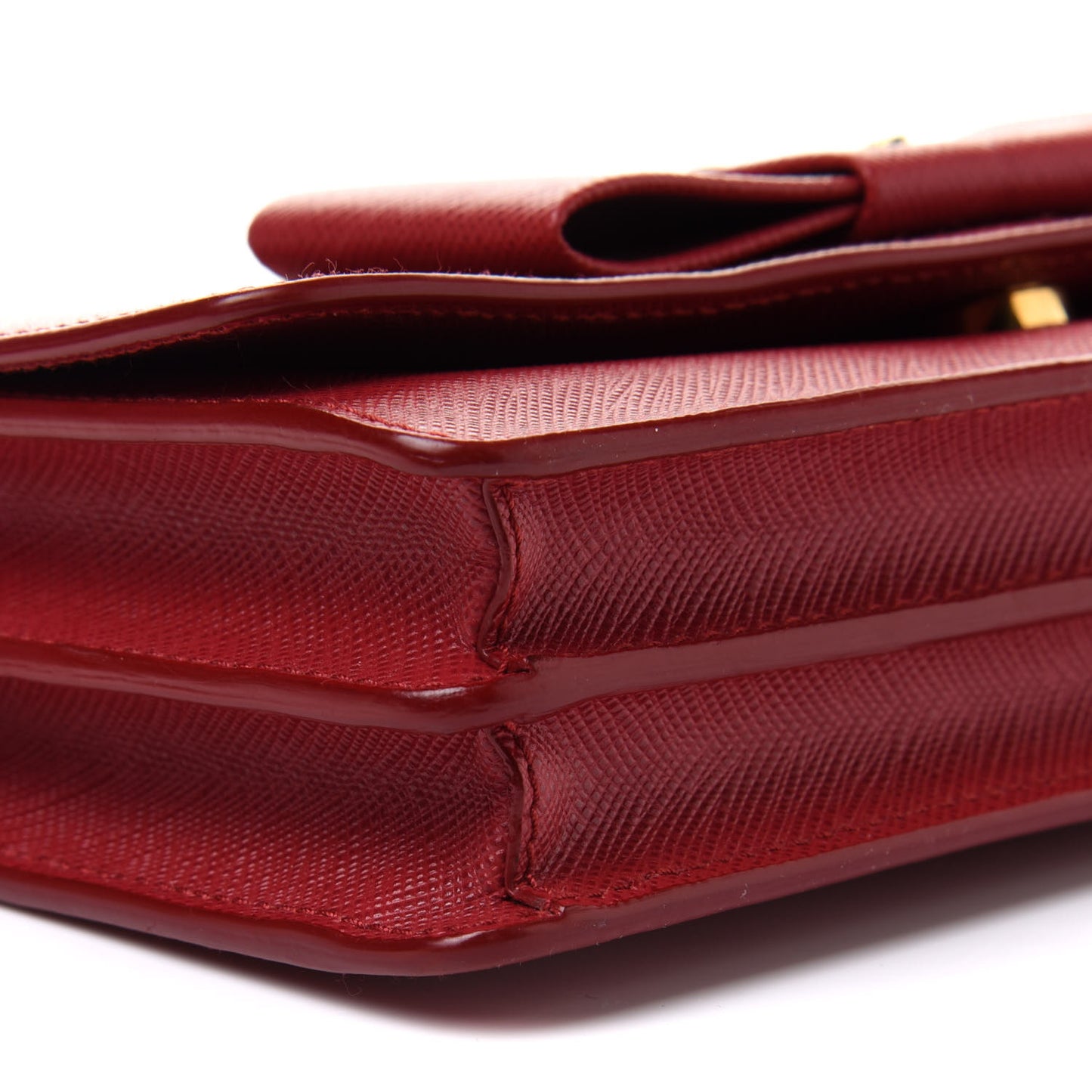Saffiano Fiocco Bow Flap Wallet Fuoco