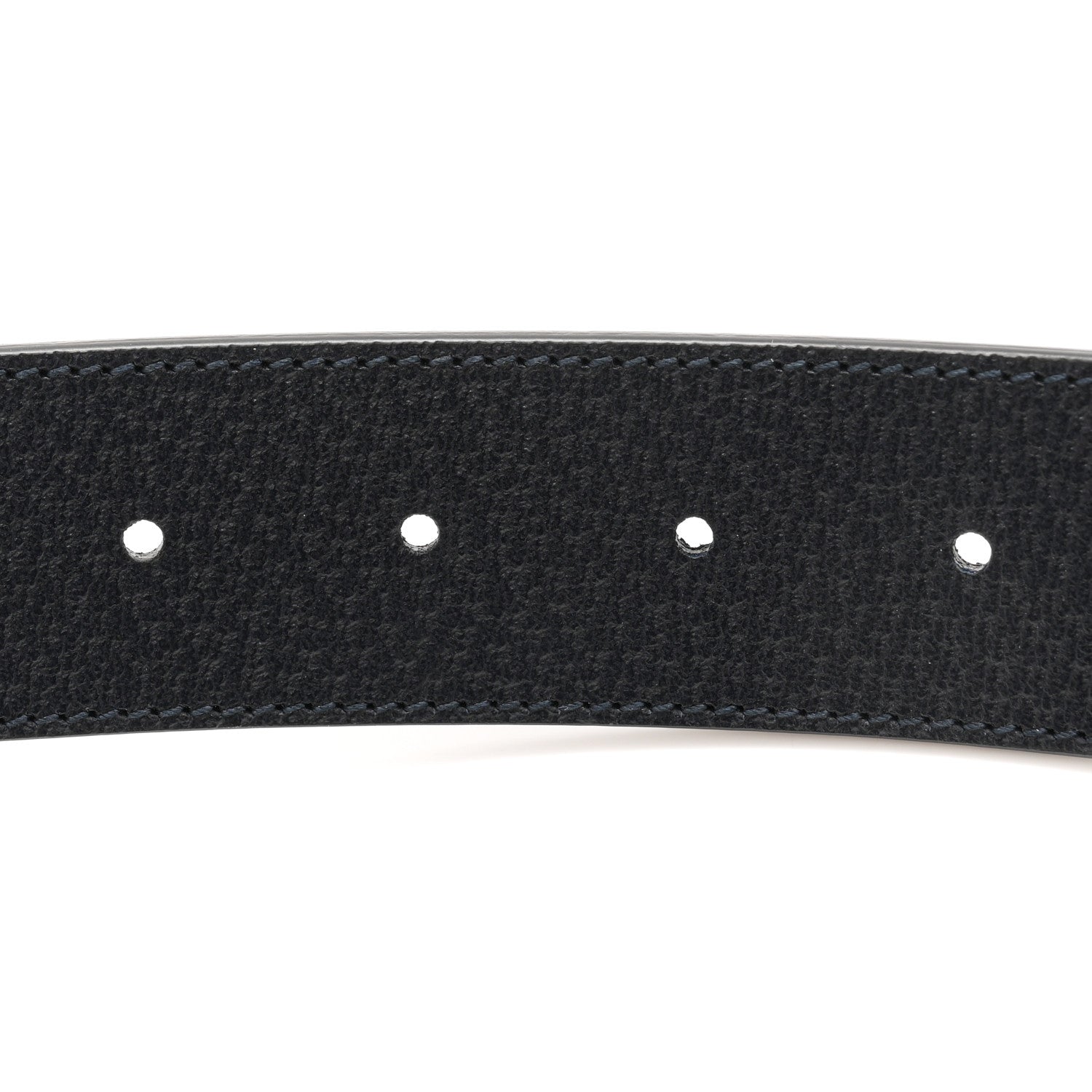 Gucci GG Supreme Monogram Plutone Calfskin Palladium Double G Reversible 37mm Belt 105 42 Black Blue 6 of 6