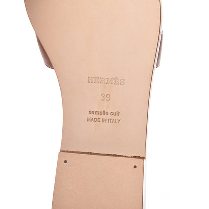 Hermes Box Calfskin Oran Sandals 39 Gold 6 of 8