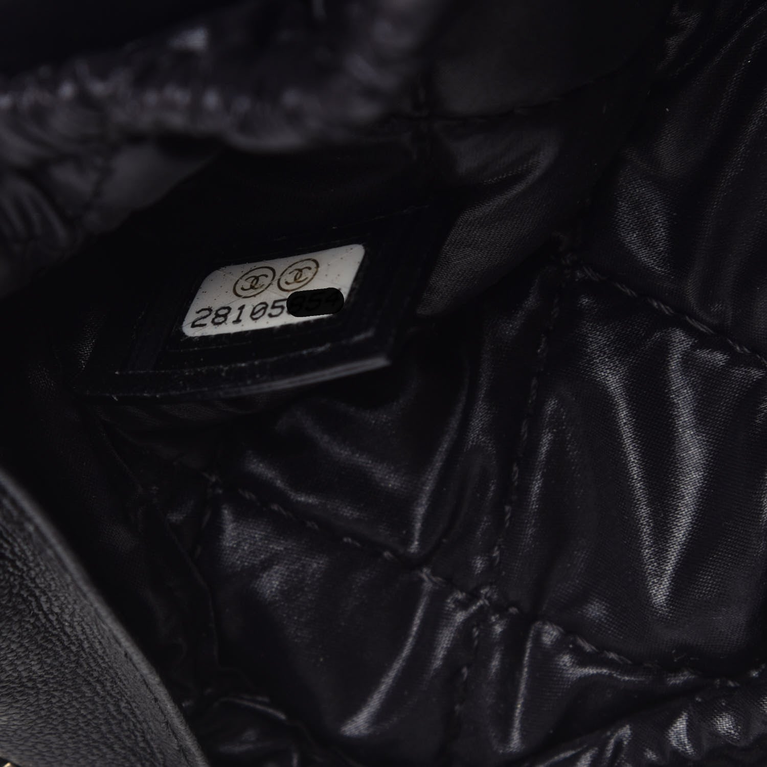 Chanel Lambskin Quilted Small Curvy Pouch Cosmetic Case Black 7 of 7