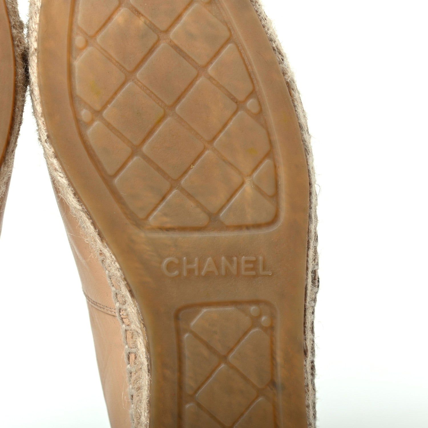 Chanel Lambskin CC Espadrilles 37 Beige Black 6 of 10