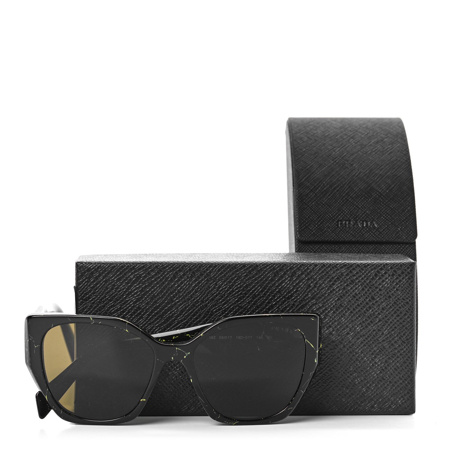 Prada Acetate Symbole Sunglasses SPR 19Z Black Green 7 of 7