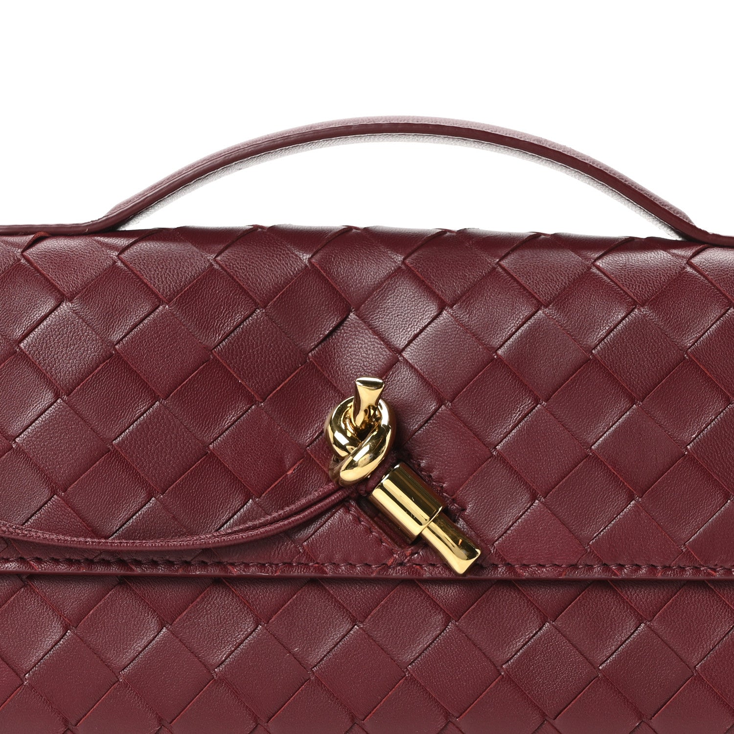 Bottega Veneta Nappa Intrecciato Long Andiamo Top Handle Clutch Barolo 8 of 10