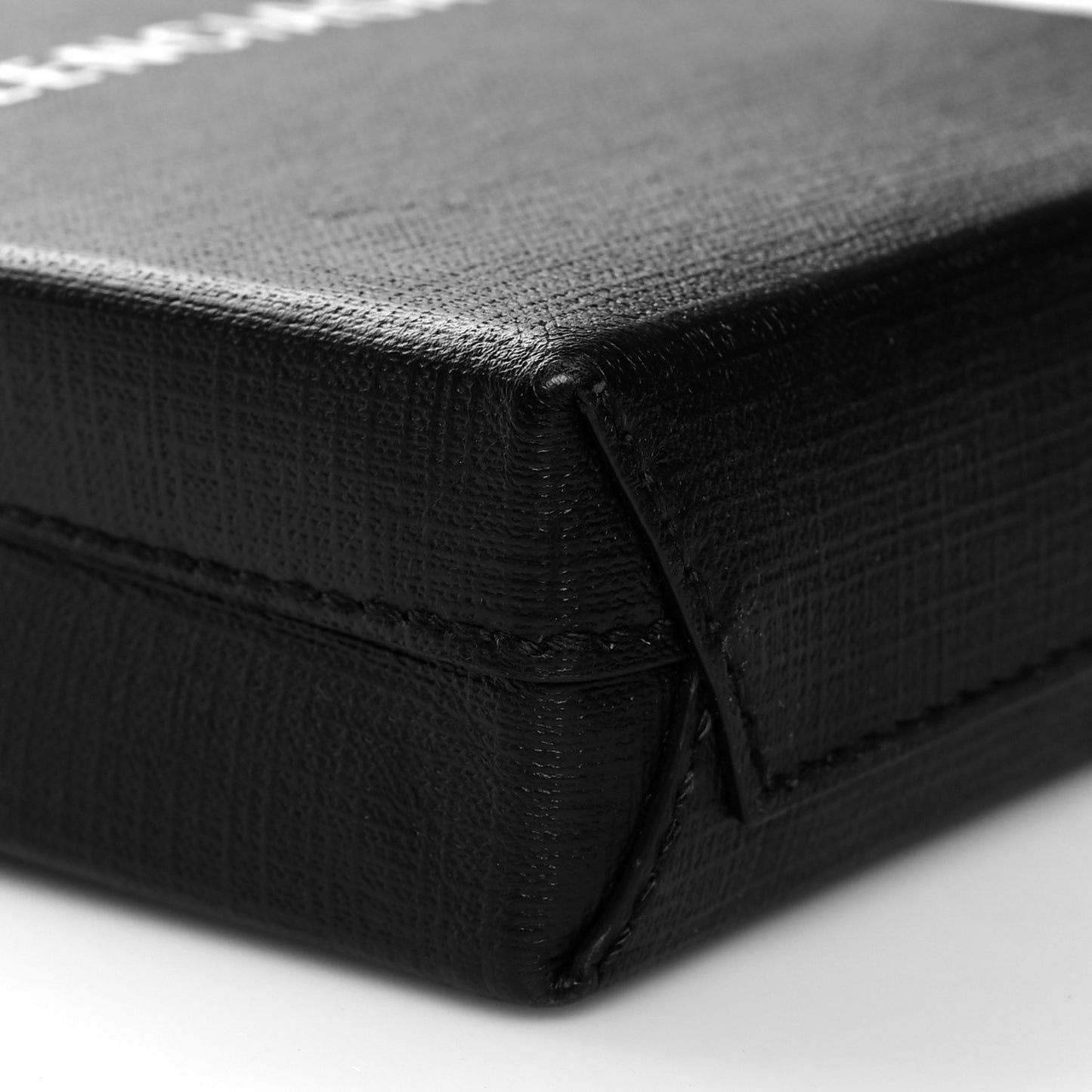 Squared Calfskin Logo Shopping Phone Holder Bag Black