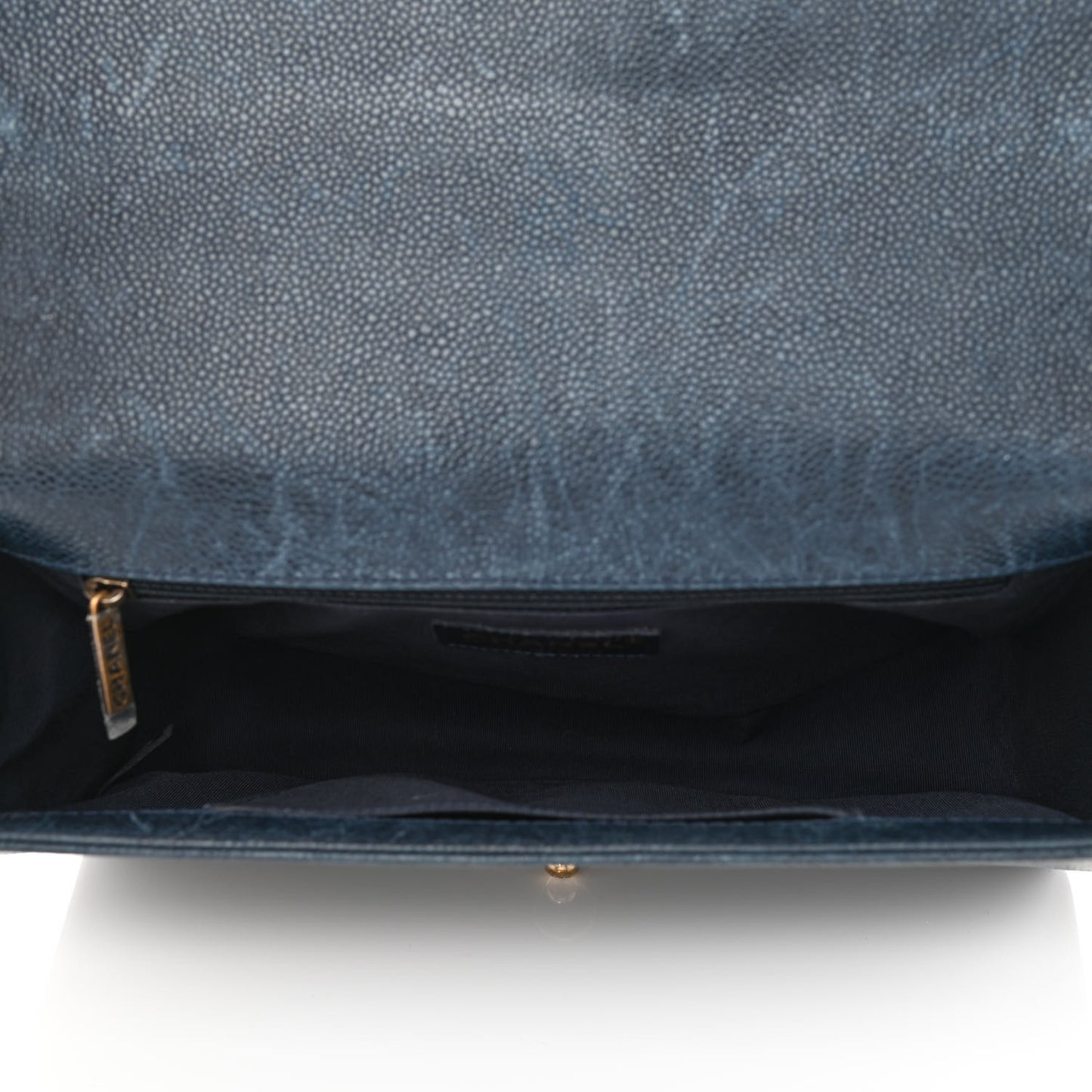 Caviar Quilted New Medium Boy Flap Dark Navy Blue