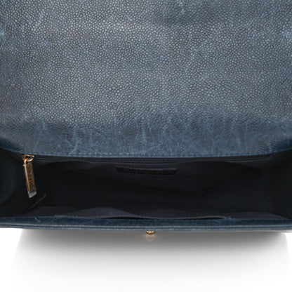 Chanel Caviar Quilted New Medium Boy Flap Dark Navy Blue 4 of 13