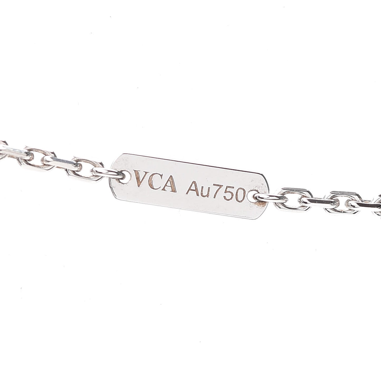 18K White Gold Mother of Pearl Magic Alhambra Pendant Necklace