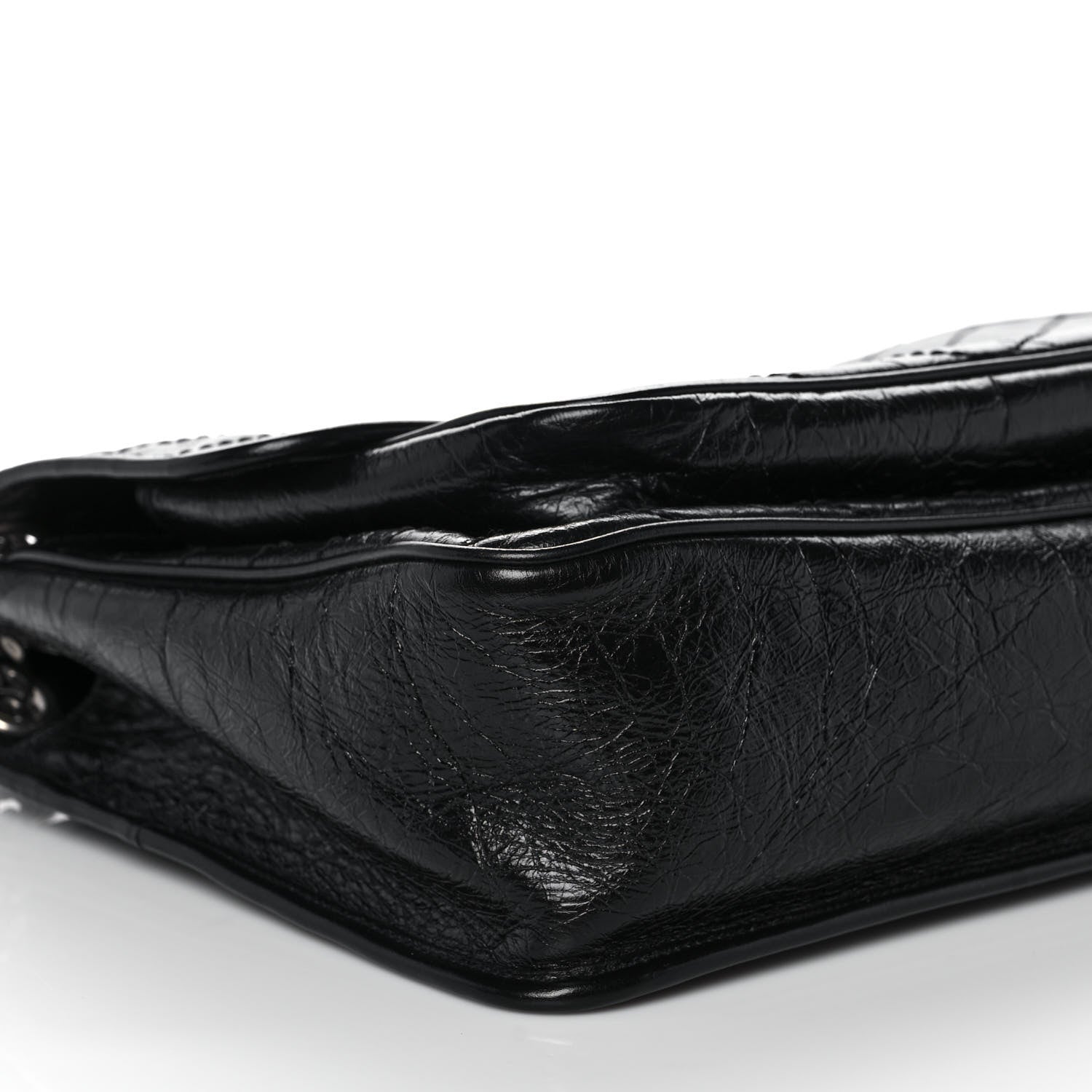 Saint Laurent Crinkled Calfskin Matelasse Monogram Large Niki Chain Satchel Black 9 of 11