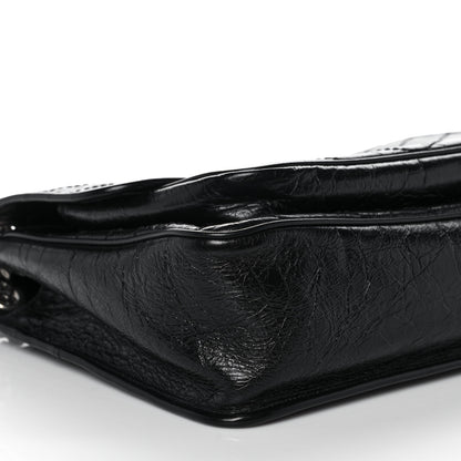 Saint Laurent Crinkled Calfskin Matelasse Monogram Large Niki Chain Satchel Black 9 of 11