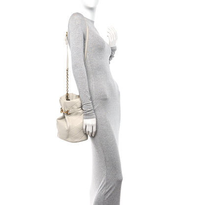 Saint Laurent Lambskin Quilted Le Maillon Bucket Bag Crema Soft 2 of 17