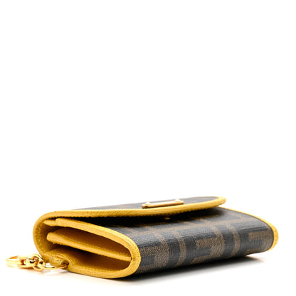 Fendi Zucca Spalmati Gusseted Card Holder Tobacco Yellow 4 of 9