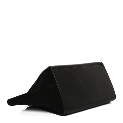 Celine Drummed Calfskin Suede Small Trapeze Black 4 of 14