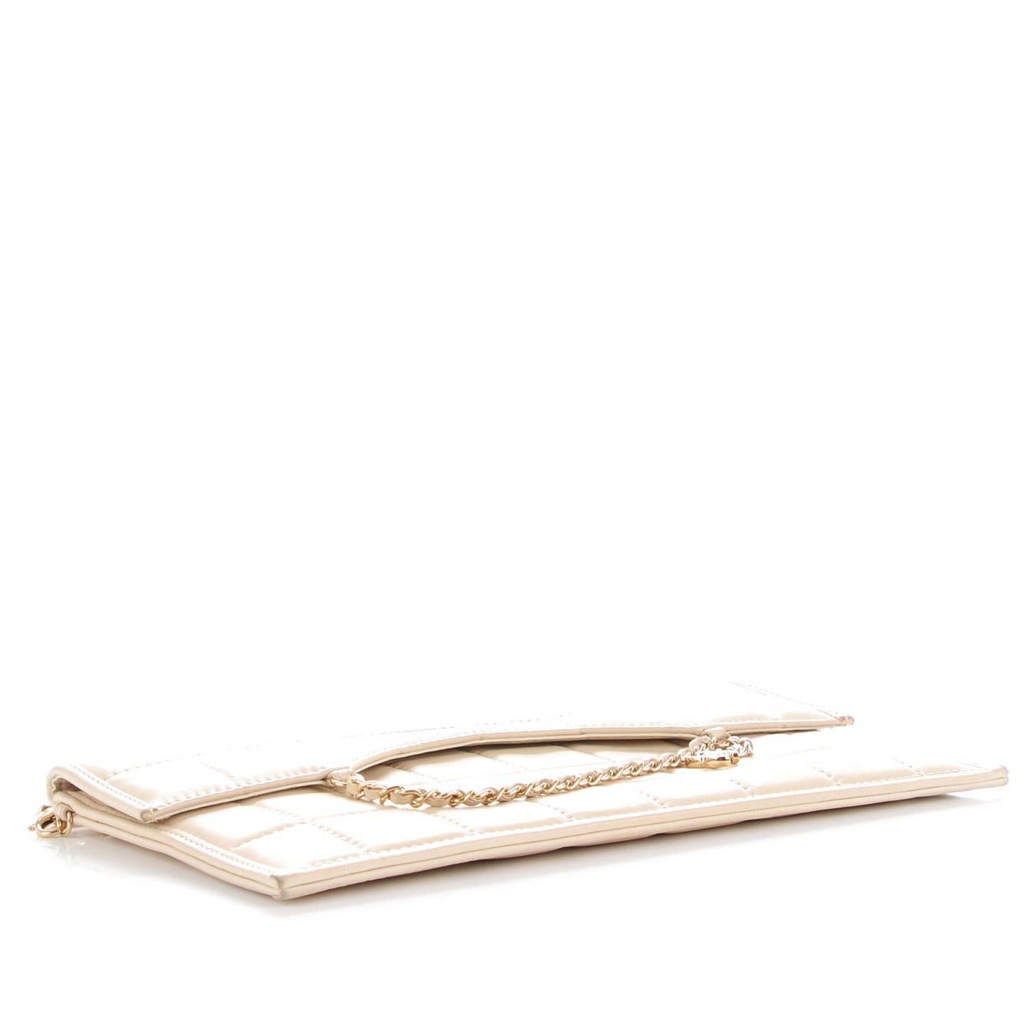 Lambskin Chocolate Bar Convertible Clutch Beige