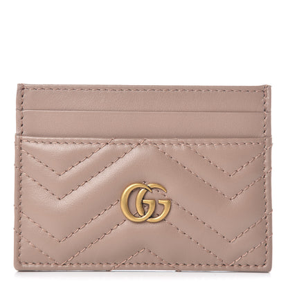 Gucci Calfskin Matelasse GG Marmont Card Holder Porcelain Rose 1 of 6