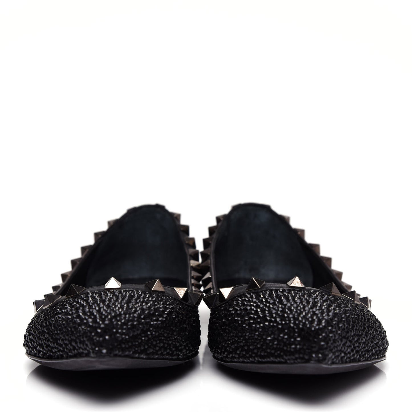Crystal Rockstud Ballerina Flats 39.5 Black