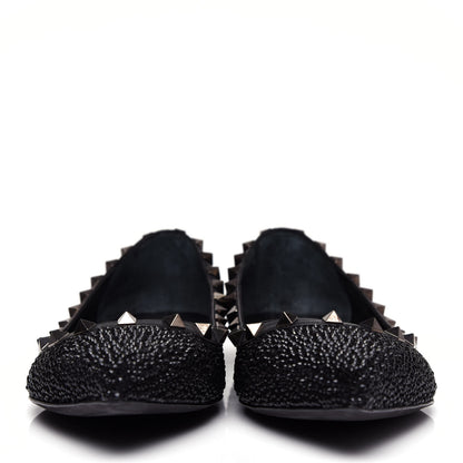 Valentino Garavani Crystal Rockstud Ballerina Flats 39.5 Black 2 of 11